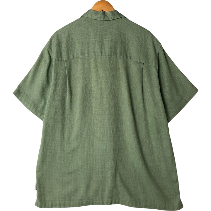 90'S Ralph Lauren Chaps, Short Sleeve, Open Collar, Cotton x Polyester Shirt, Box Shirt, Men's L Size cotton Mint green Vintage Second Hand