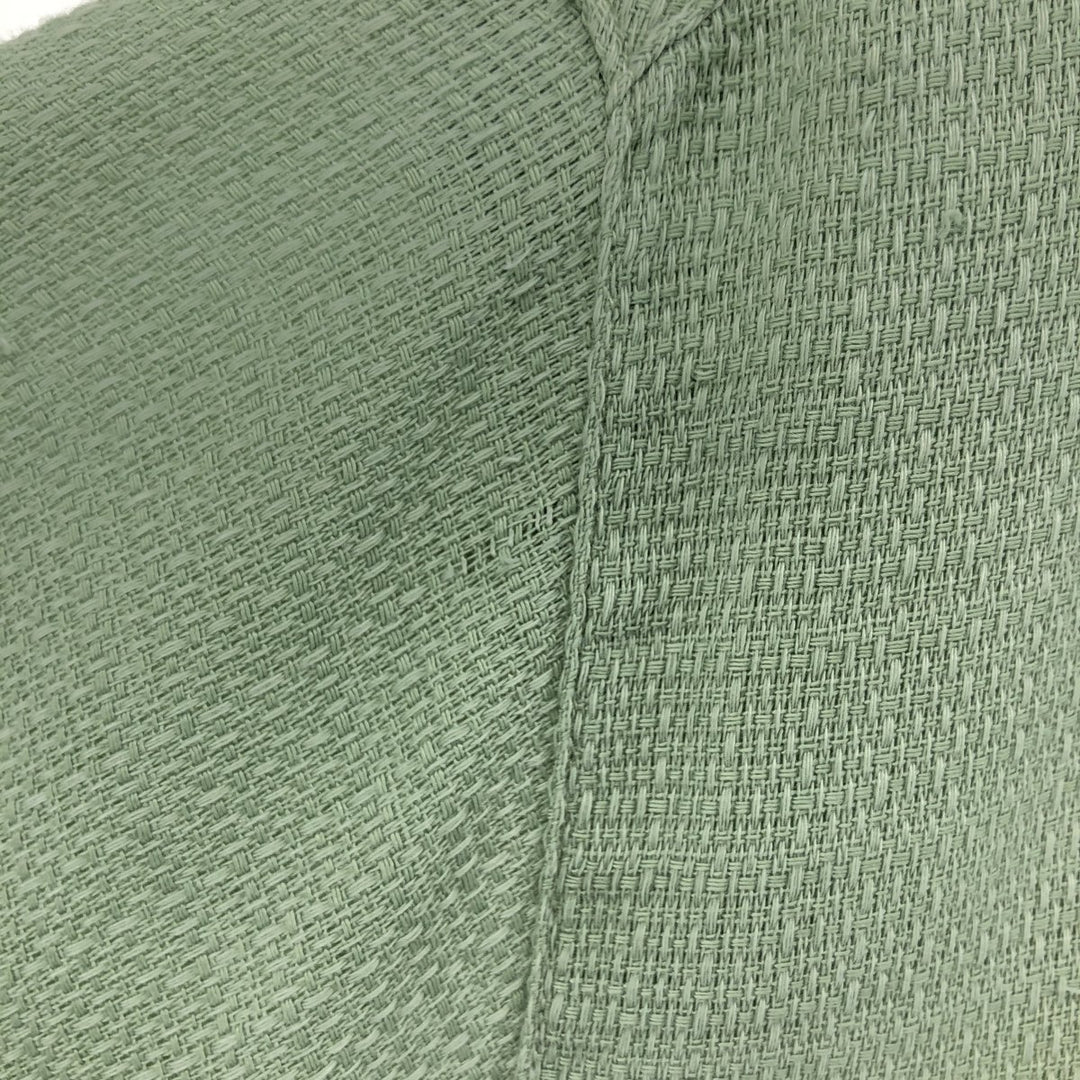 90'S Ralph Lauren Chaps, Short Sleeve, Open Collar, Cotton x Polyester Shirt, Box Shirt, Men's L Size cotton Mint green Vintage Second Hand