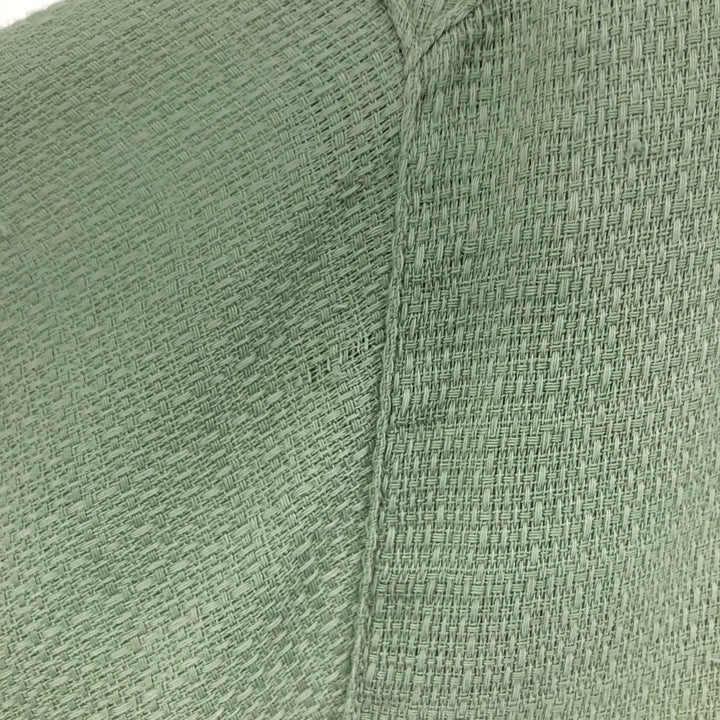 90'S Ralph Lauren Chaps, Short Sleeve, Open Collar, Cotton x Polyester Shirt, Box Shirt, Men's L Size cotton Mint green Vintage Second Hand
