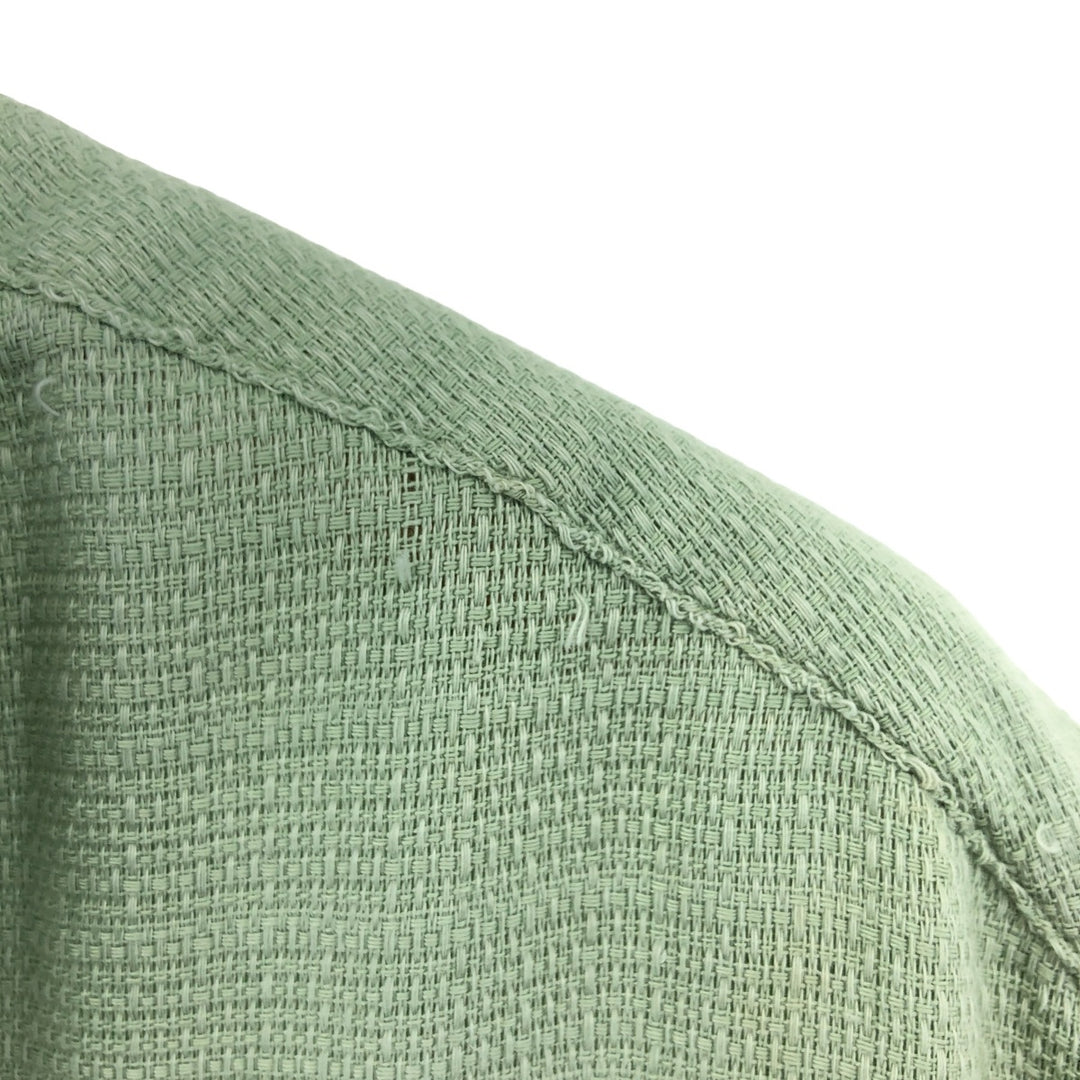 90'S Ralph Lauren Chaps, Short Sleeve, Open Collar, Cotton x Polyester Shirt, Box Shirt, Men's L Size cotton Mint green Vintage Second Hand