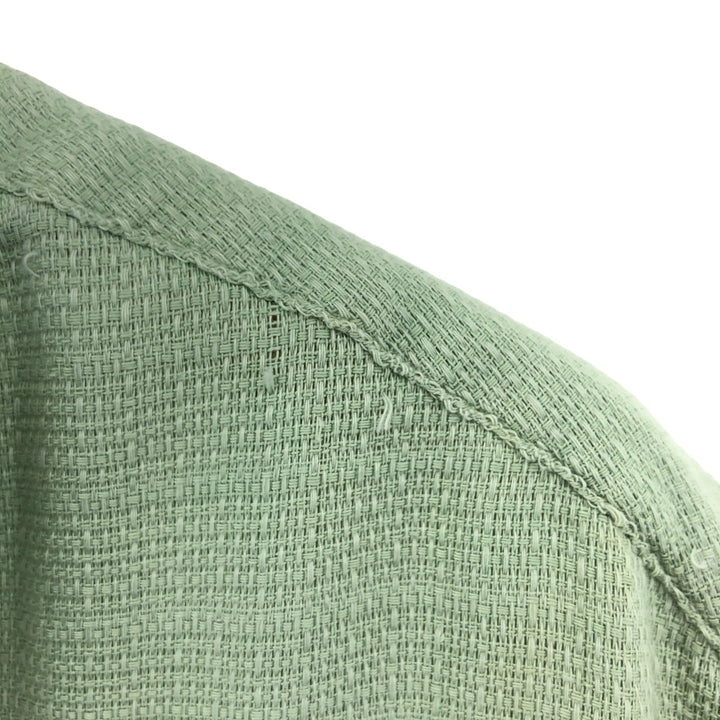 90'S Ralph Lauren Chaps, Short Sleeve, Open Collar, Cotton x Polyester Shirt, Box Shirt, Men's L Size cotton Mint green Vintage Second Hand