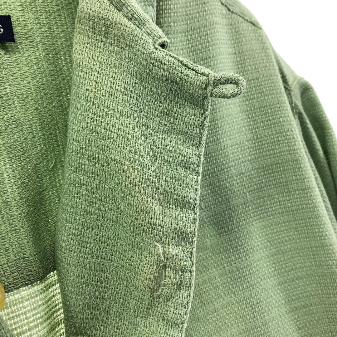 90'S Ralph Lauren Chaps, Short Sleeve, Open Collar, Cotton x Polyester Shirt, Box Shirt, Men's L Size cotton Mint green Vintage Second Hand