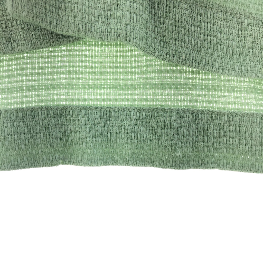 90'S Ralph Lauren Chaps, Short Sleeve, Open Collar, Cotton x Polyester Shirt, Box Shirt, Men's L Size cotton Mint green Vintage Second Hand