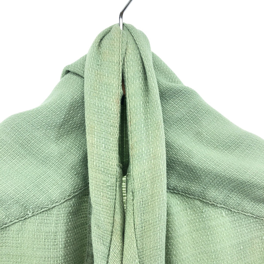 90'S Ralph Lauren Chaps, Short Sleeve, Open Collar, Cotton x Polyester Shirt, Box Shirt, Men's L Size cotton Mint green Vintage Second Hand