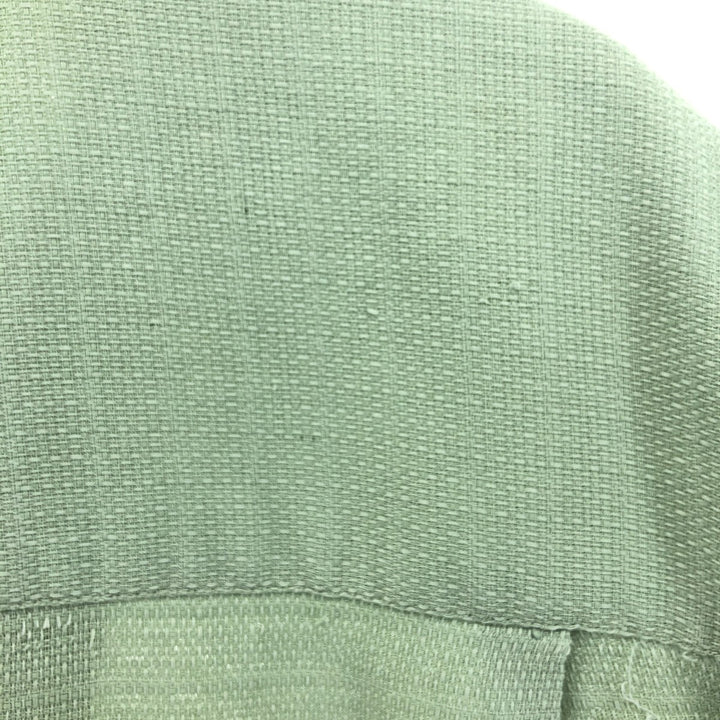 90'S Ralph Lauren Chaps, Short Sleeve, Open Collar, Cotton x Polyester Shirt, Box Shirt, Men's L Size cotton Mint green Vintage Second Hand