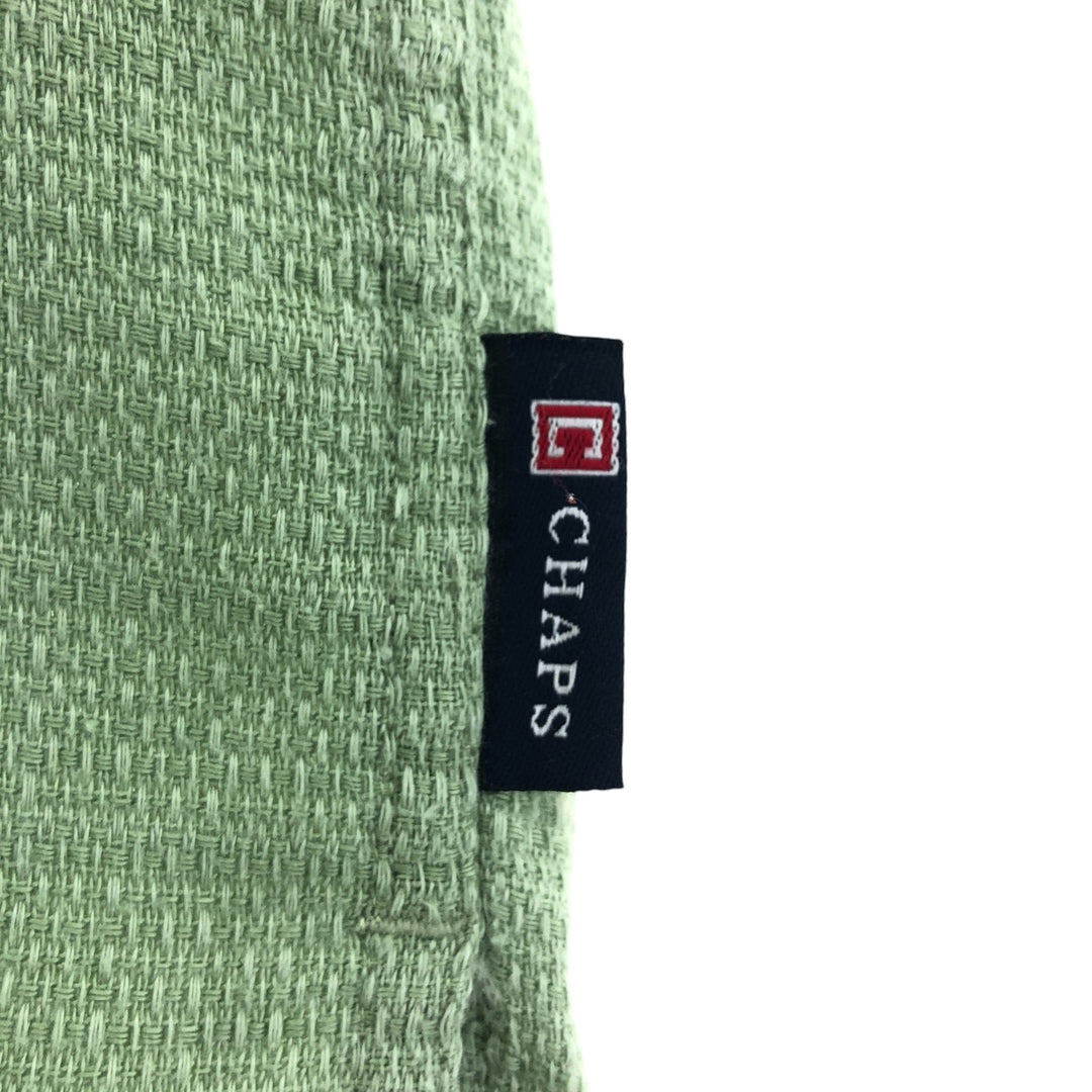 90'S Ralph Lauren Chaps, Short Sleeve, Open Collar, Cotton x Polyester Shirt, Box Shirt, Men's S Size, Vintage cotton Mint green Vintage Second Hand