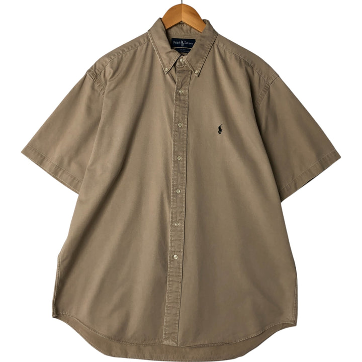 Ralph Lauren BLAKE short sleeve button down shirt, men's size L cotton Beige type Vintage Second Hand