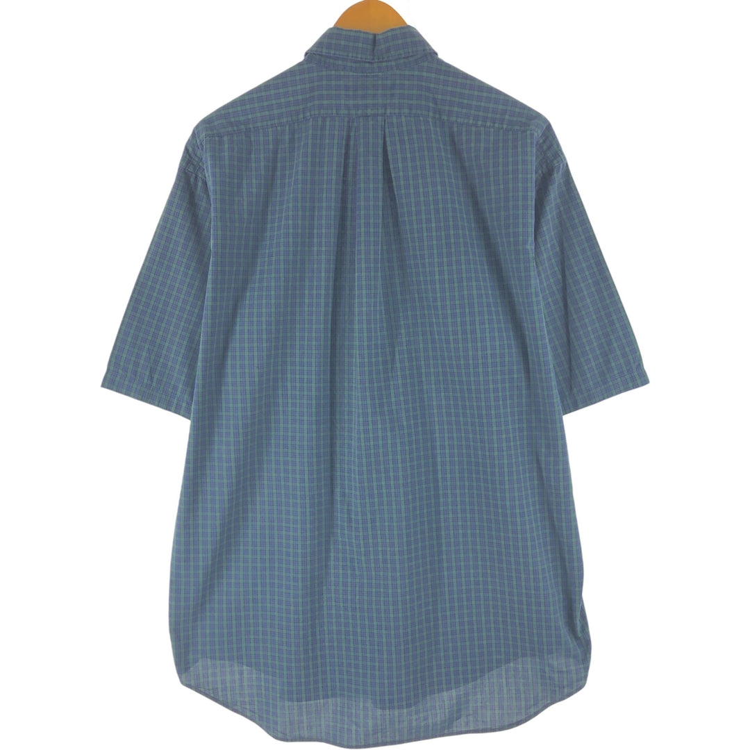 Ralph Lauren BLAKE Blackwatch Check Short Sleeve Button Down Check Shirt Men's L size cotton navy blue type Vintage Second Hand