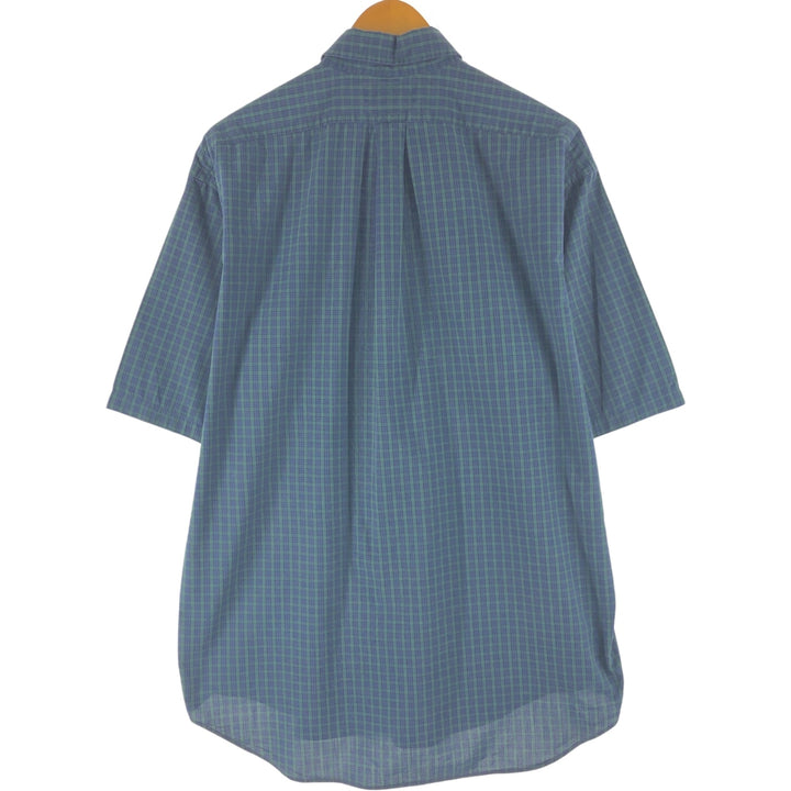 Ralph Lauren BLAKE Blackwatch Check Short Sleeve Button Down Check Shirt Men's L size cotton navy blue type Vintage Second Hand