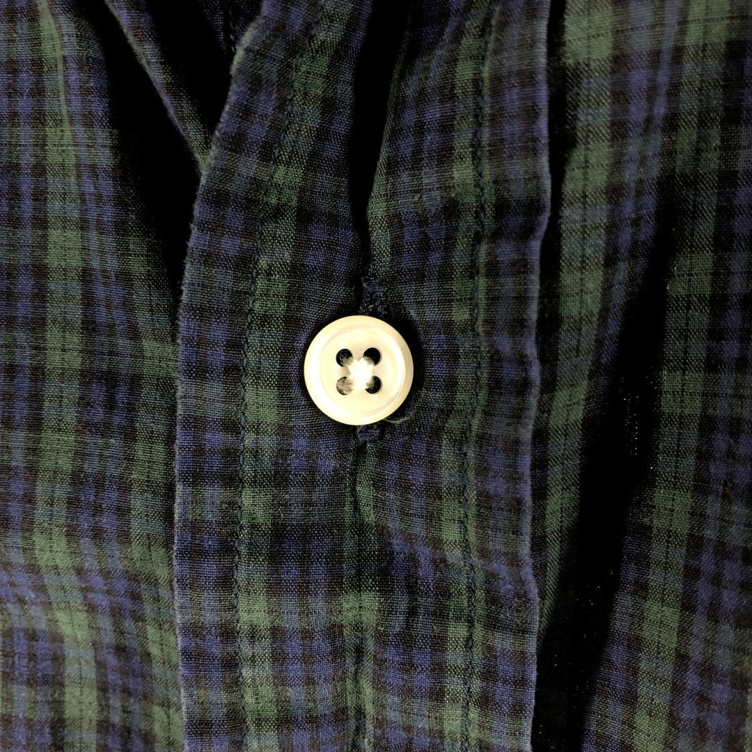 Ralph Lauren BLAKE Blackwatch Check Short Sleeve Button Down Check Shirt Men's L size cotton navy blue type Vintage Second Hand