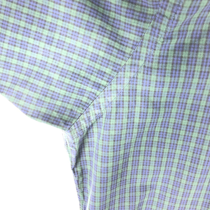 Ralph Lauren BLAKE Blackwatch Check Short Sleeve Button Down Check Shirt Men's L size cotton navy blue type Vintage Second Hand