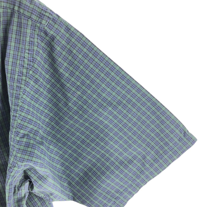 Ralph Lauren BLAKE Blackwatch Check Short Sleeve Button Down Check Shirt Men's L size cotton navy blue type Vintage Second Hand
