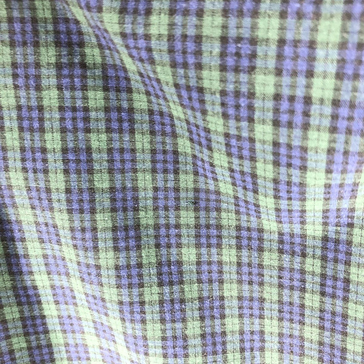 Ralph Lauren BLAKE Blackwatch Check Short Sleeve Button Down Check Shirt Men's L size cotton navy blue type Vintage Second Hand