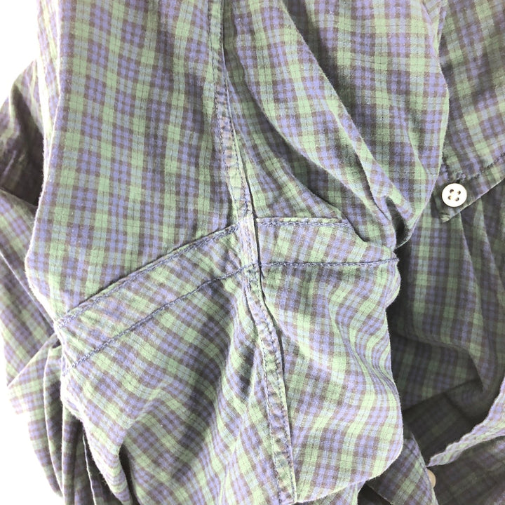 Ralph Lauren BLAKE Blackwatch Check Short Sleeve Button Down Check Shirt Men's L size cotton navy blue type Vintage Second Hand