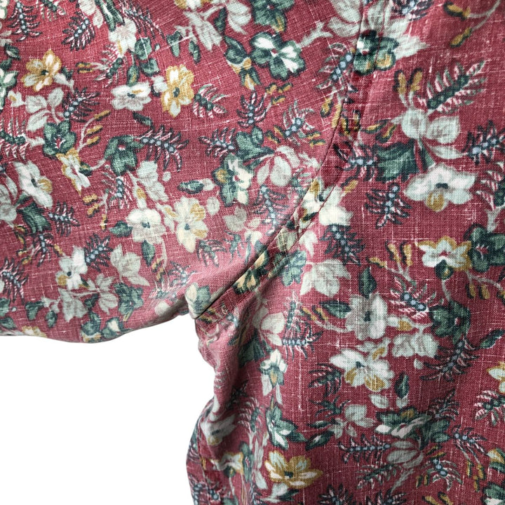 90'S Reyn Spooner Swimsuit Tag All-Over Print Pullover Button-Down Hawaiian Aloha Shirt Box Shirt Men's XL Size cotton red type Vintage Second Hand