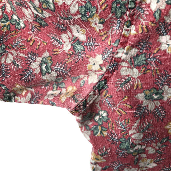 90'S Reyn Spooner Swimsuit Tag All-Over Print Pullover Button-Down Hawaiian Aloha Shirt Box Shirt Men's XL Size cotton red type Vintage Second Hand
