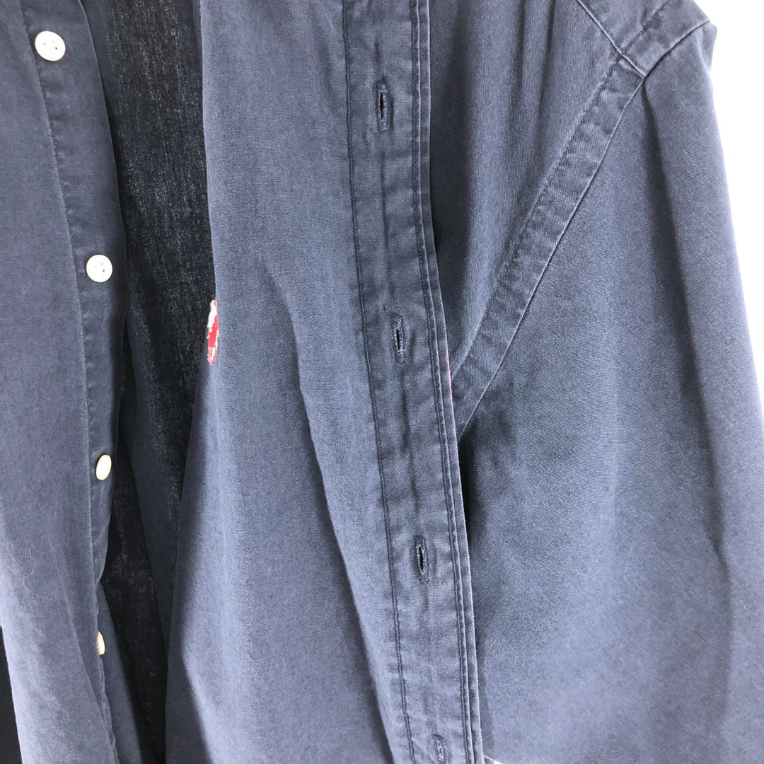 Ralph Lauren short sleeve button down shirt, men's XL size cotton navy blue type Vintage Second Hand