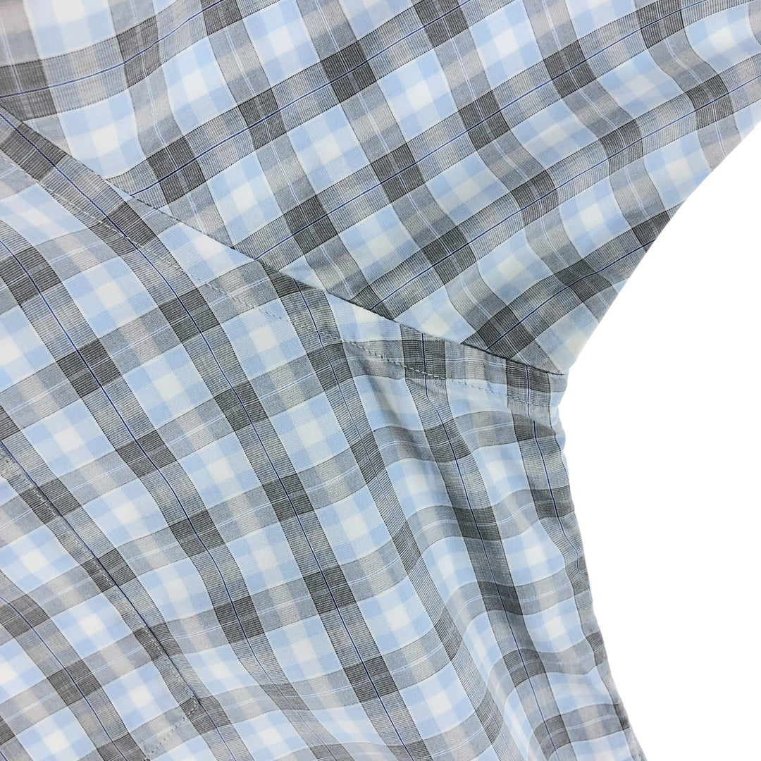 Burberry's LONDON short sleeve button down check shirt for men, size XL cotton white type Vintage Second Hand