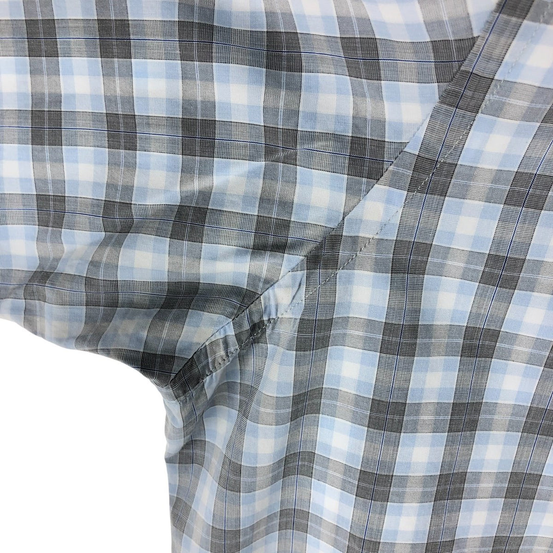Burberry's LONDON short sleeve button down check shirt for men, size XL cotton white type Vintage Second Hand