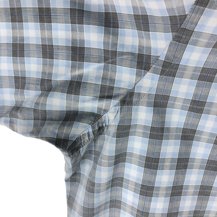 Burberry's LONDON short sleeve button down check shirt for men, size XL cotton white type Vintage Second Hand