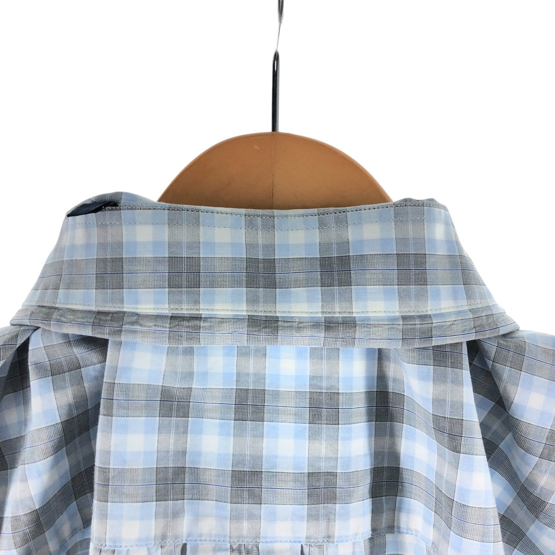 Burberry's LONDON short sleeve button down check shirt for men, size XL cotton white type Vintage Second Hand