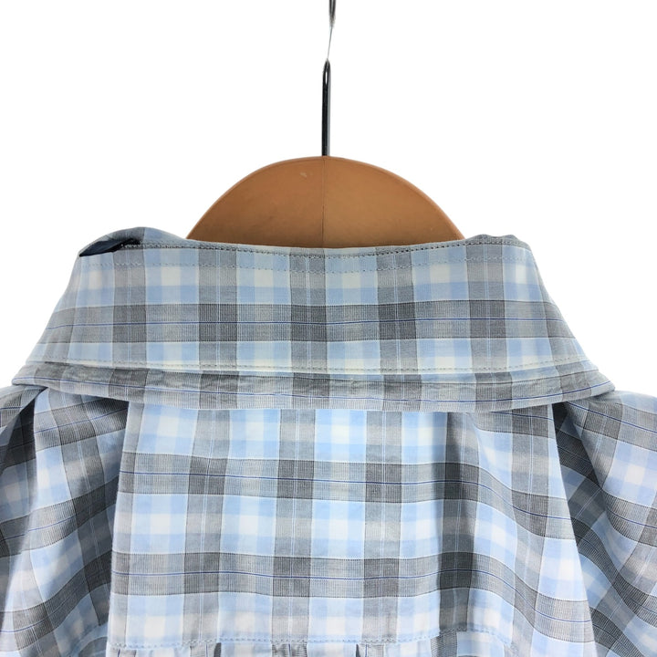 Burberry's LONDON short sleeve button down check shirt for men, size XL cotton white type Vintage Second Hand