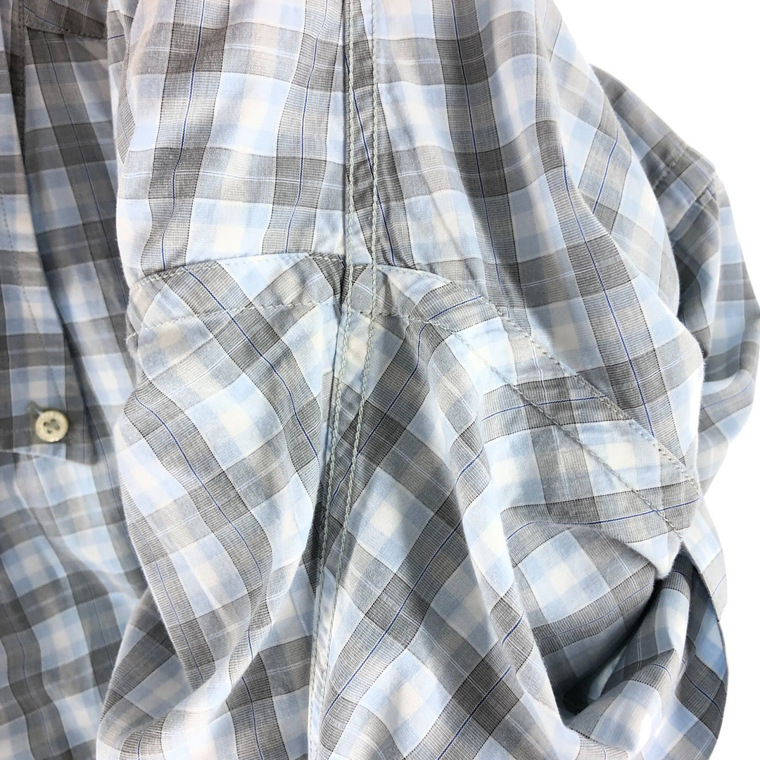 Burberry's LONDON short sleeve button down check shirt for men, size XL cotton white type Vintage Second Hand