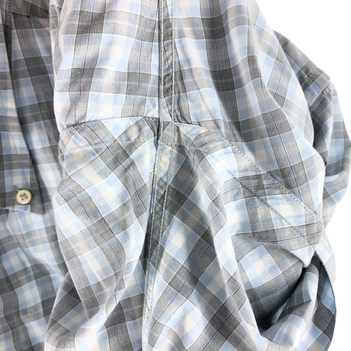 Burberry's LONDON short sleeve button down check shirt for men, size XL cotton white type Vintage Second Hand