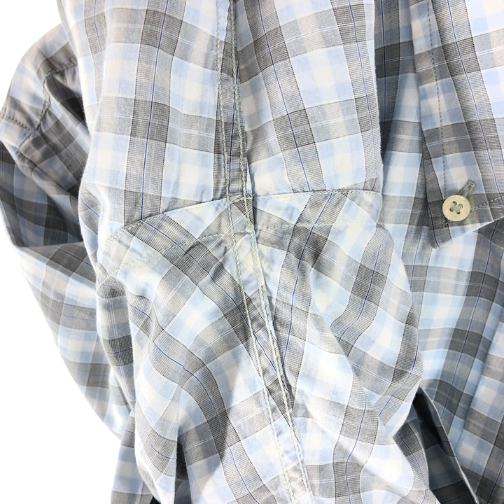 Burberry's LONDON short sleeve button down check shirt for men, size XL cotton white type Vintage Second Hand