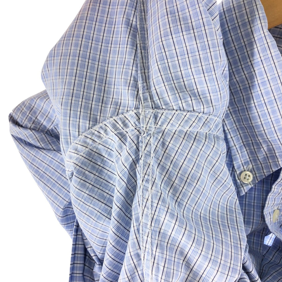 Brooks Brothers Est.1818 Check Pattern Short Sleeve Button Down Shirt Men's Size L cotton white type Vintage Second Hand