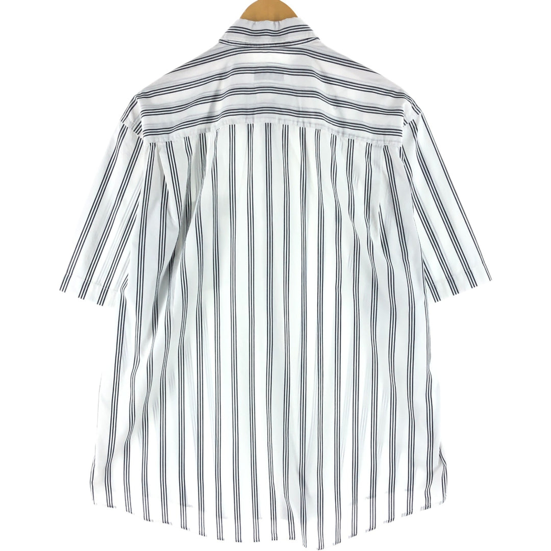 Burberry's LONDON Stripe Pattern Short Sleeve Button Down Shirt Men's M Size cotton white type Vintage Second Hand