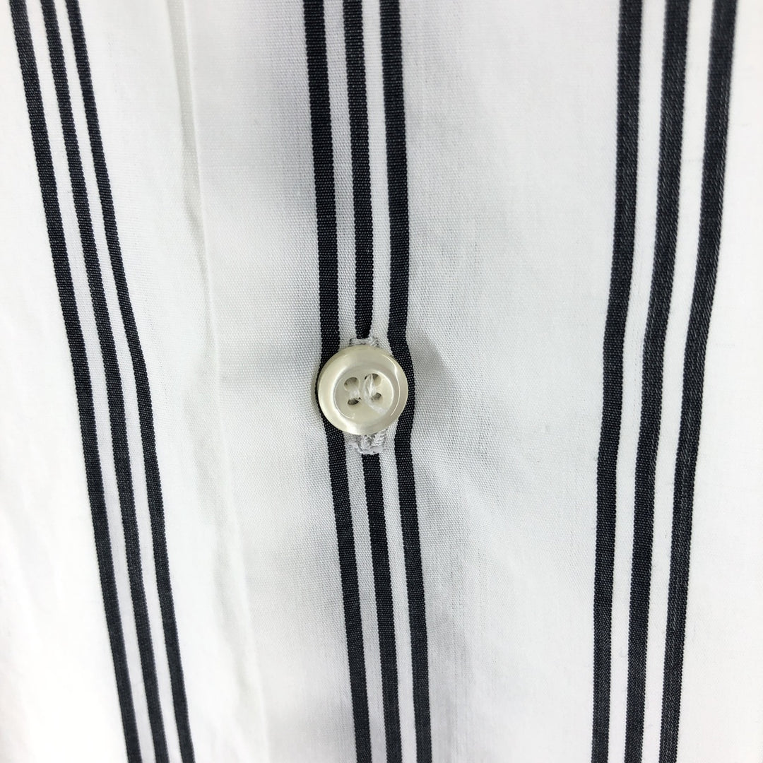 Burberry's LONDON Stripe Pattern Short Sleeve Button Down Shirt Men's M Size cotton white type Vintage Second Hand