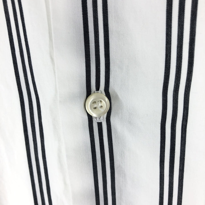 Burberry's LONDON Stripe Pattern Short Sleeve Button Down Shirt Men's M Size cotton white type Vintage Second Hand