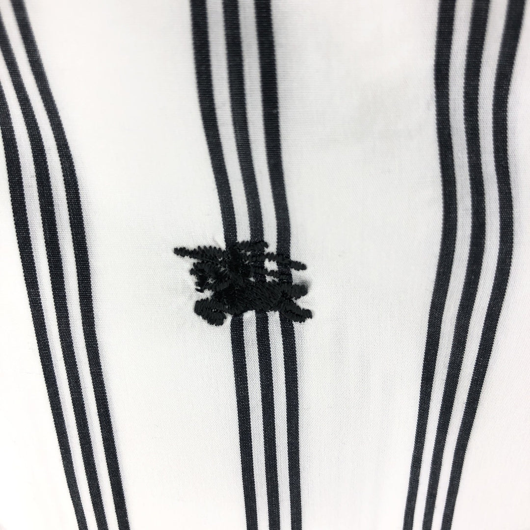 Burberry's LONDON Stripe Pattern Short Sleeve Button Down Shirt Men's M Size cotton white type Vintage Second Hand