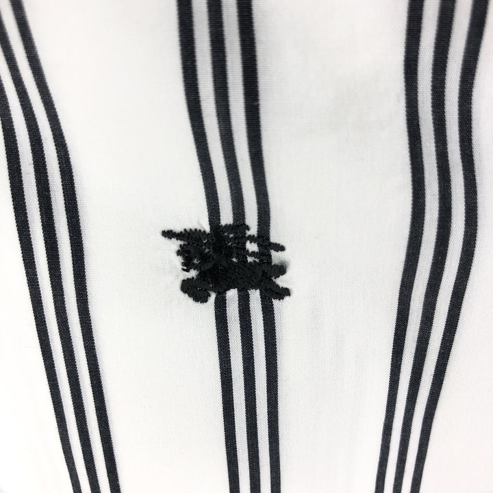 Burberry's LONDON Stripe Pattern Short Sleeve Button Down Shirt Men's M Size cotton white type Vintage Second Hand