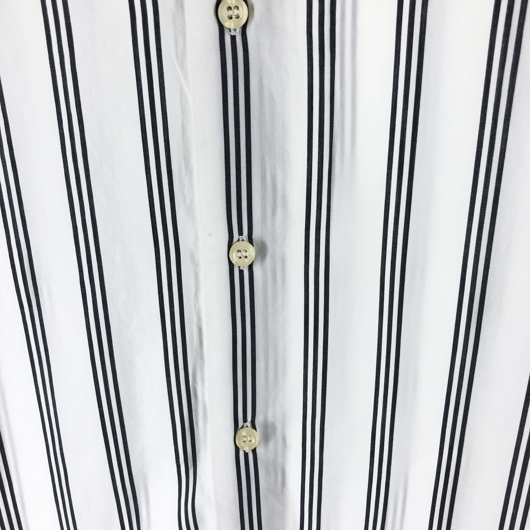 Burberry's LONDON Stripe Pattern Short Sleeve Button Down Shirt Men's M Size cotton white type Vintage Second Hand