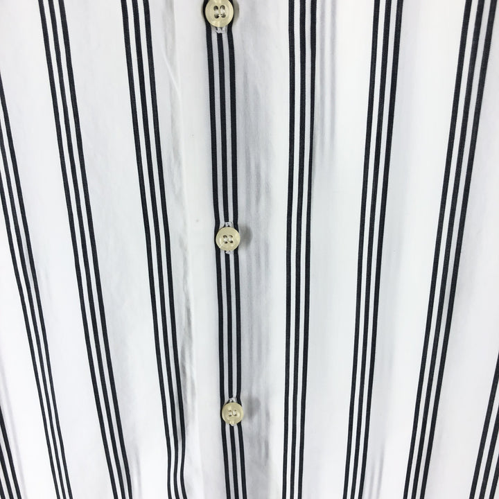 Burberry's LONDON Stripe Pattern Short Sleeve Button Down Shirt Men's M Size cotton white type Vintage Second Hand