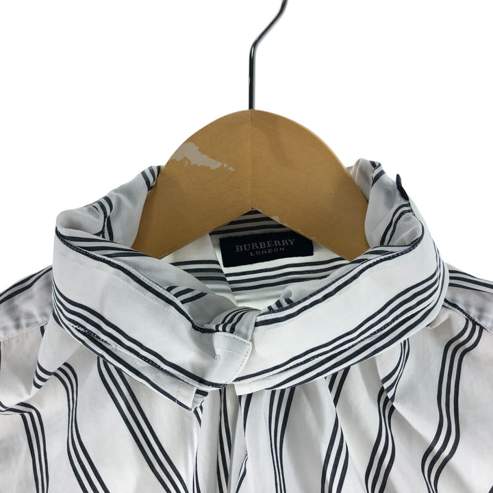 Burberry's LONDON Stripe Pattern Short Sleeve Button Down Shirt Men's M Size cotton white type Vintage Second Hand