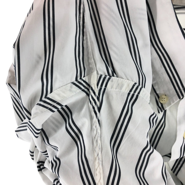 Burberry's LONDON Stripe Pattern Short Sleeve Button Down Shirt Men's M Size cotton white type Vintage Second Hand