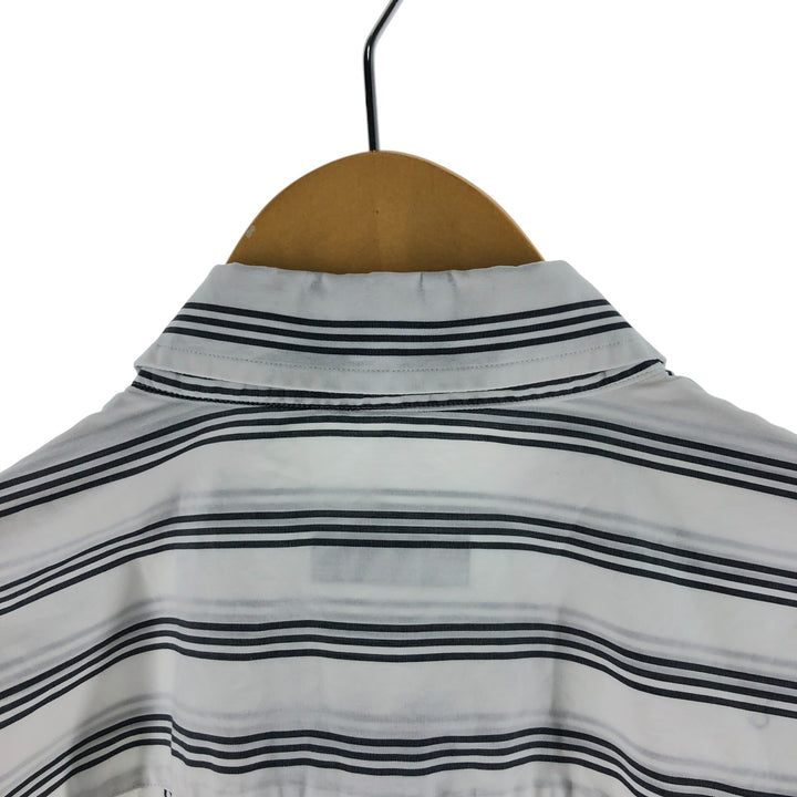 Burberry's LONDON Stripe Pattern Short Sleeve Button Down Shirt Men's M Size cotton white type Vintage Second Hand