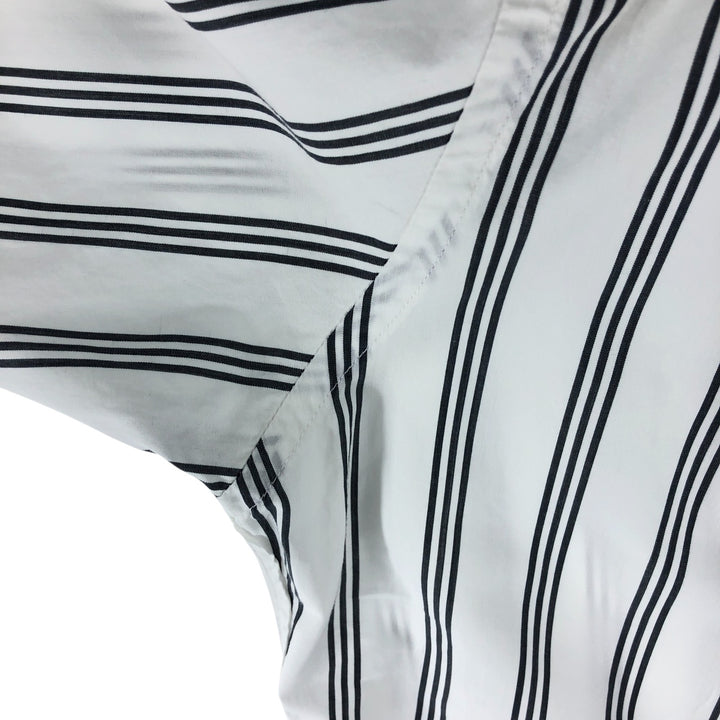 Burberry's LONDON Stripe Pattern Short Sleeve Button Down Shirt Men's M Size cotton white type Vintage Second Hand