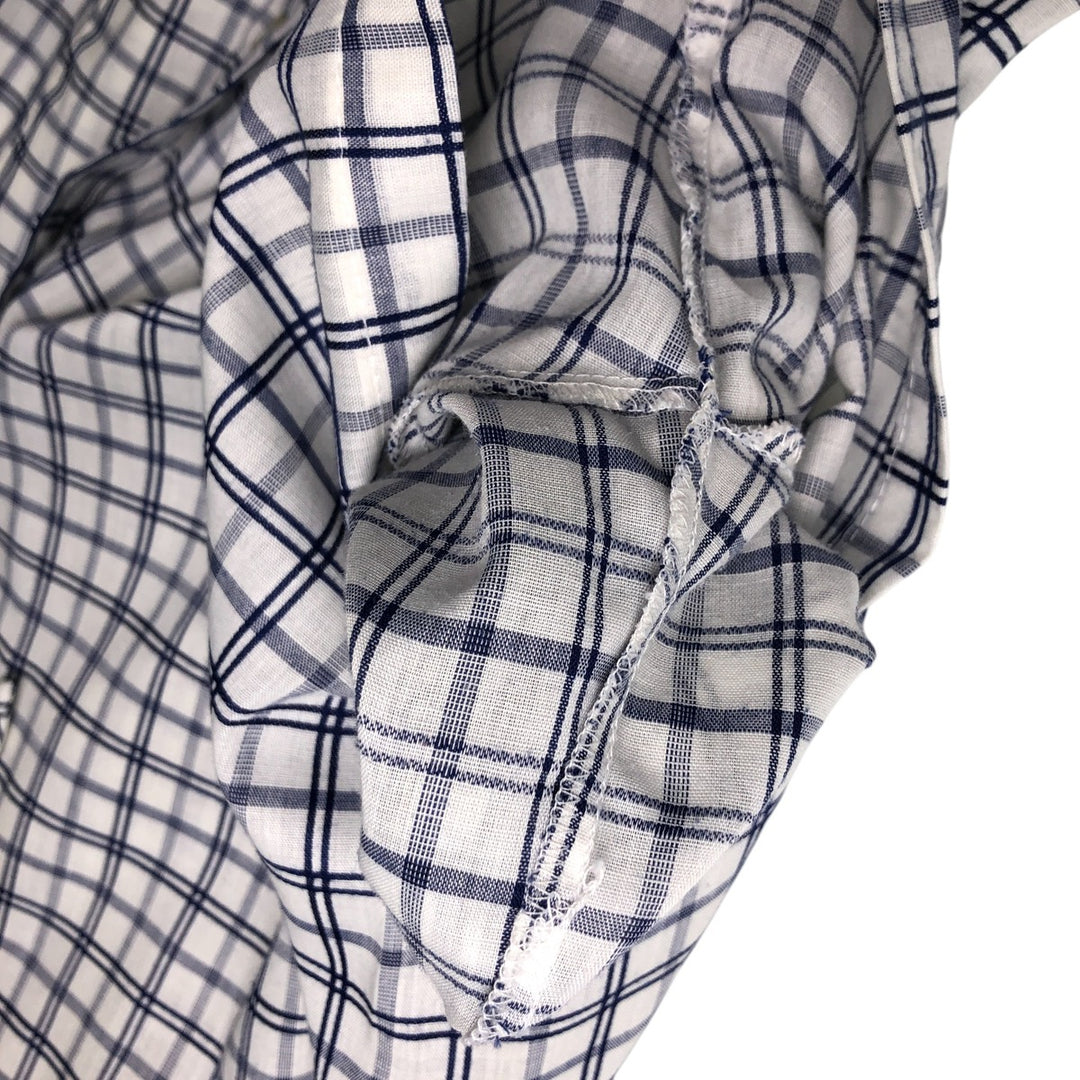 70'S JCPenney short sleeve button down check shirt, men's size L, vintage unclear white type Vintage Second Hand