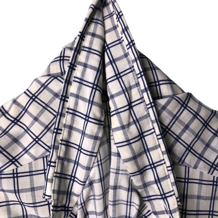70'S JCPenney short sleeve button down check shirt, men's size L, vintage unclear white type Vintage Second Hand