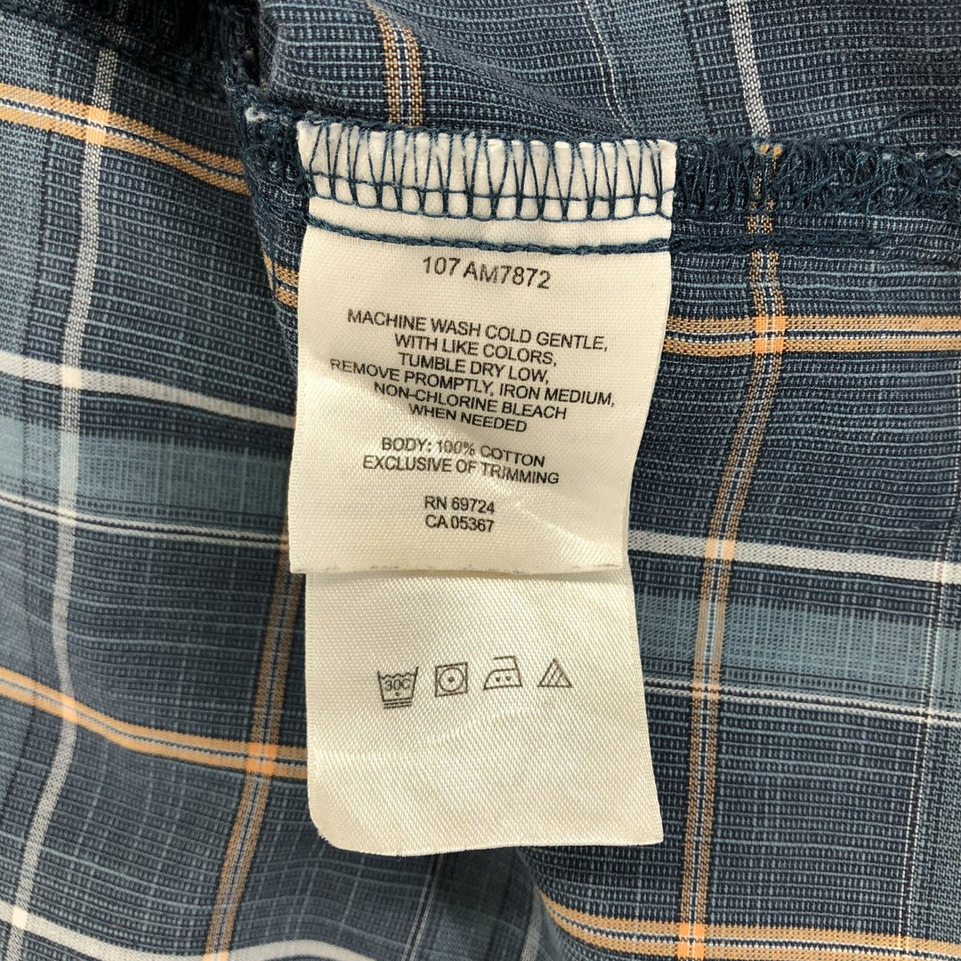 Columbia Short Sleeve Cotton Check Shirt, Box Shirt, Men's XL Size cotton Blue type light blue Vintage Second Hand