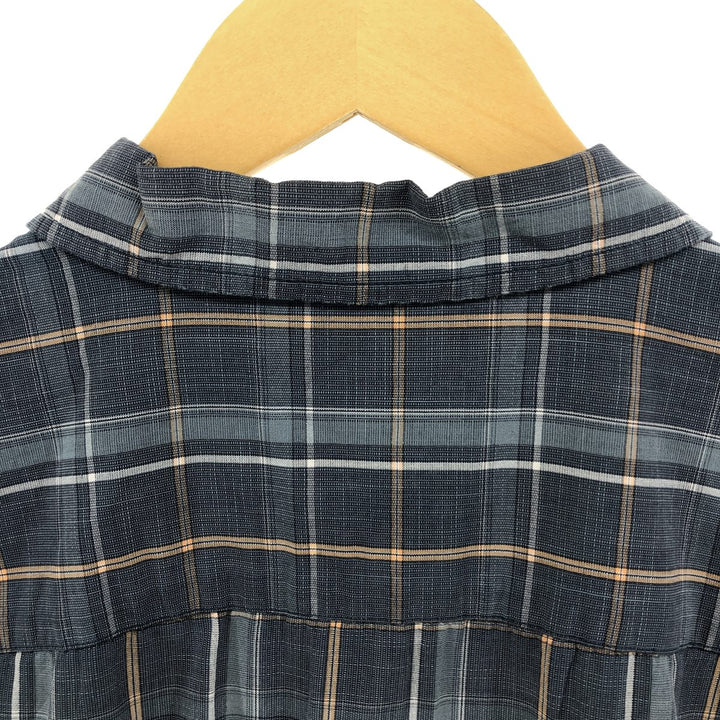 Columbia Short Sleeve Cotton Check Shirt, Box Shirt, Men's XL Size cotton Blue type light blue Vintage Second Hand