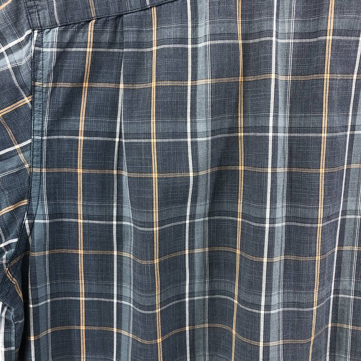 Columbia Short Sleeve Cotton Check Shirt, Box Shirt, Men's XL Size cotton Blue type light blue Vintage Second Hand