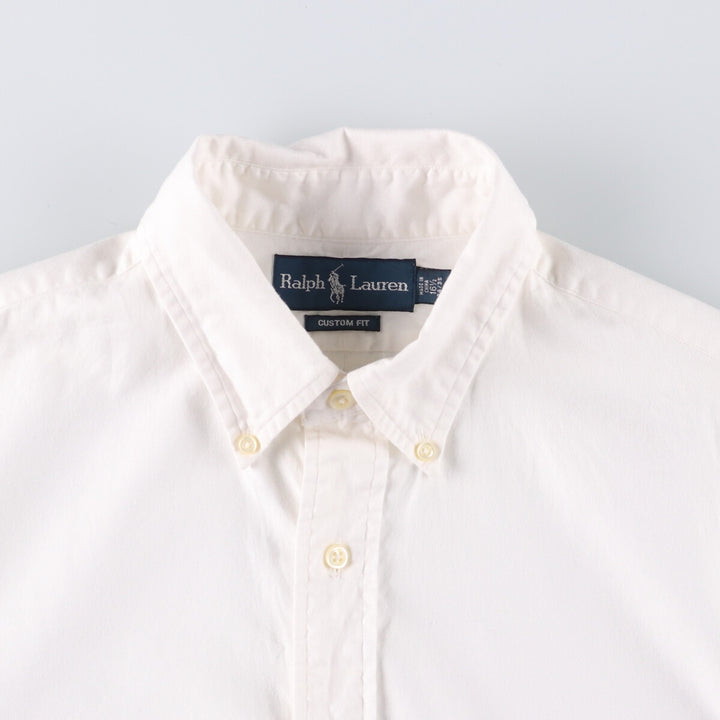 Ralph Lauren CUSTOM FIT long sleeve cotton shirt, men's size L cotton white type Vintage Second Hand