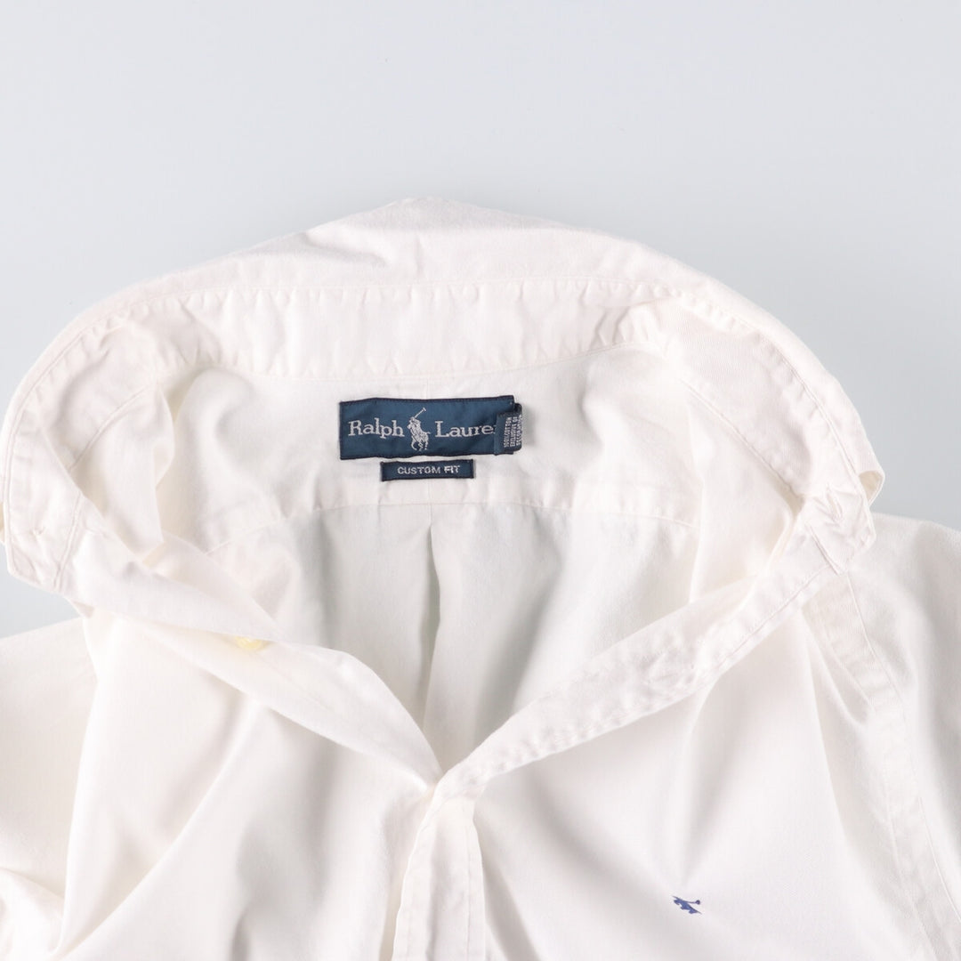 Ralph Lauren CUSTOM FIT long sleeve cotton shirt, men's size L cotton white type Vintage Second Hand