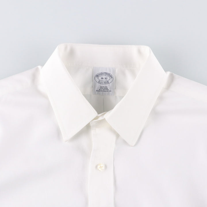 Brooks Brothers 1818 Long Sleeve Cotton Shirt, Men's Size L cotton white type Vintage Second Hand
