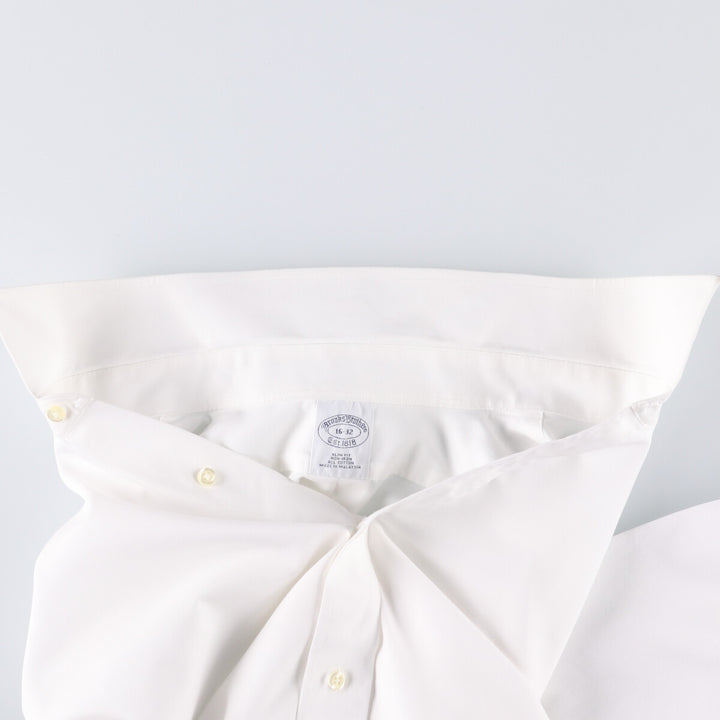 Brooks Brothers 1818 Long Sleeve Cotton Shirt, Men's Size L cotton white type Vintage Second Hand
